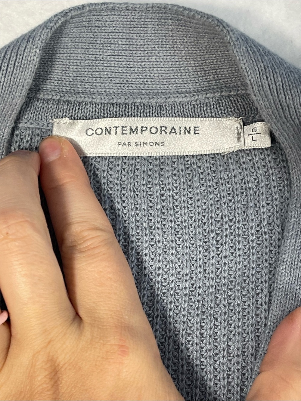 Contemporaine Par Simons Linen Blend Sweater Vest Gray Button Front Women’s L - Picture 4 of 9